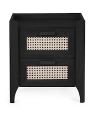 Julian Bowen Black Sydney 2 Drawer Bedside - Image 5 of 10