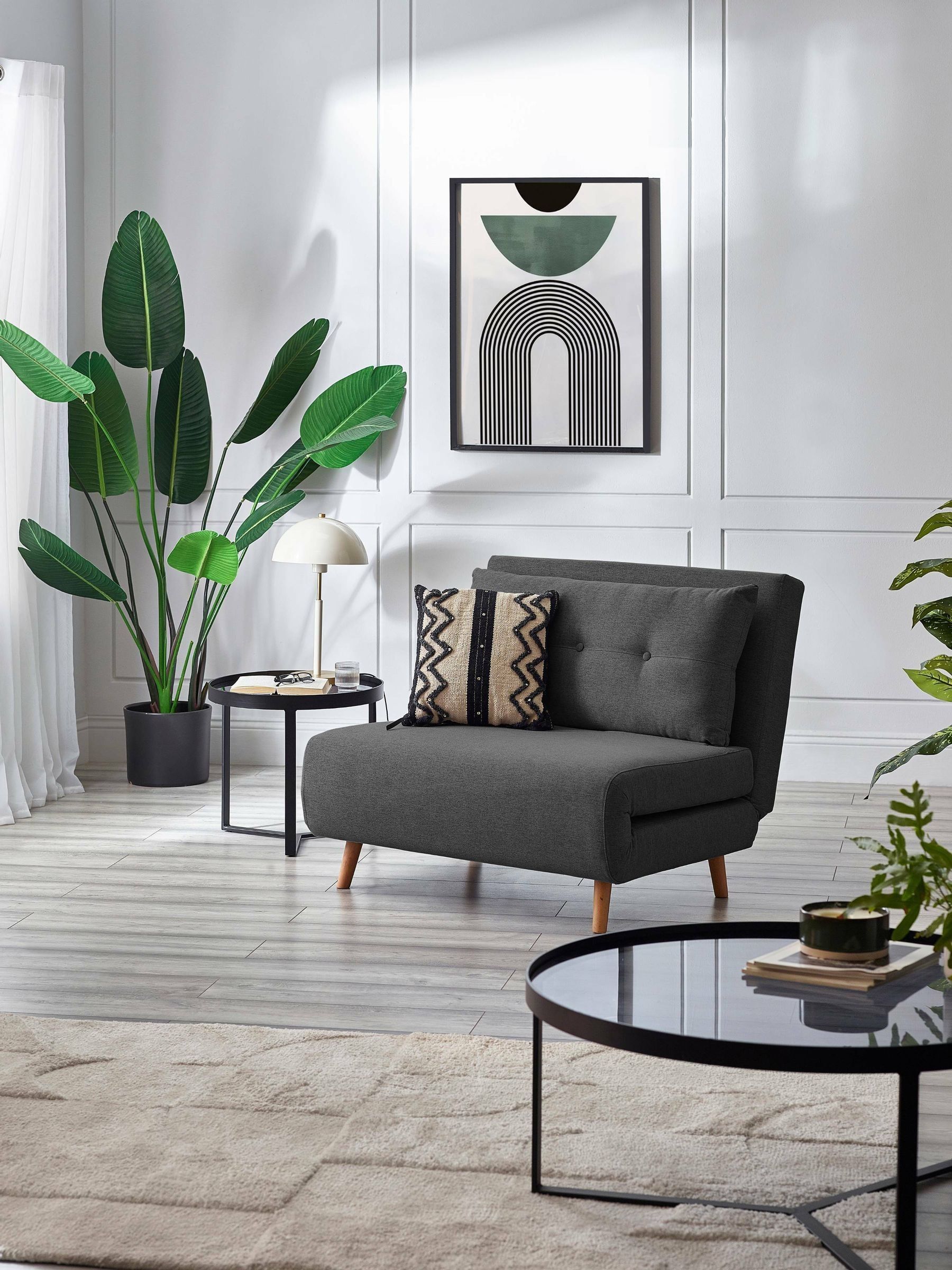 Julian Bowen Rowan Mid Grey Single Sofa Bed - Image 6