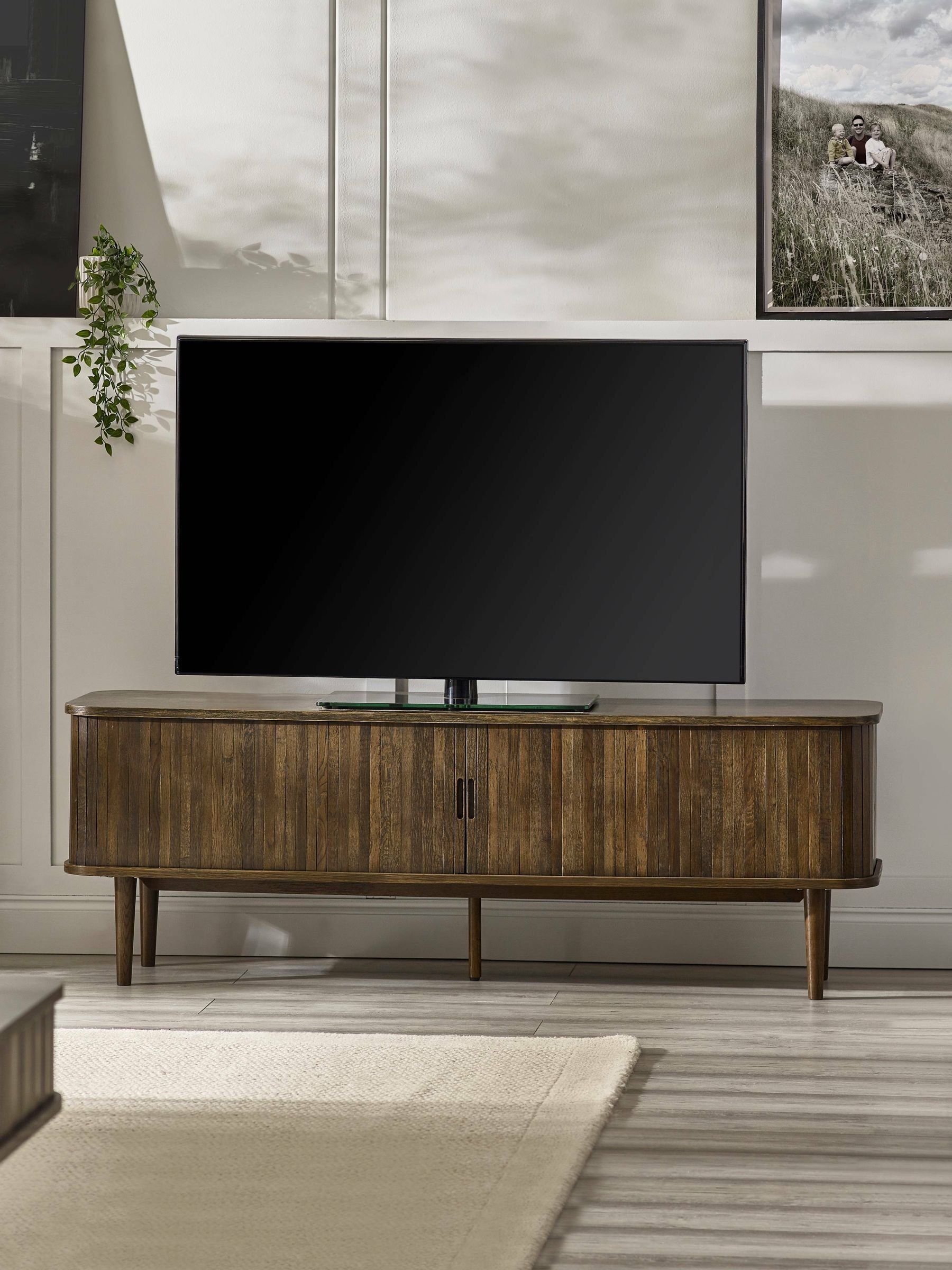 Julian Bowen Unisex Dark Brown Arya Tv Cabinet With Sliding Door Storage In Small - Image 5
