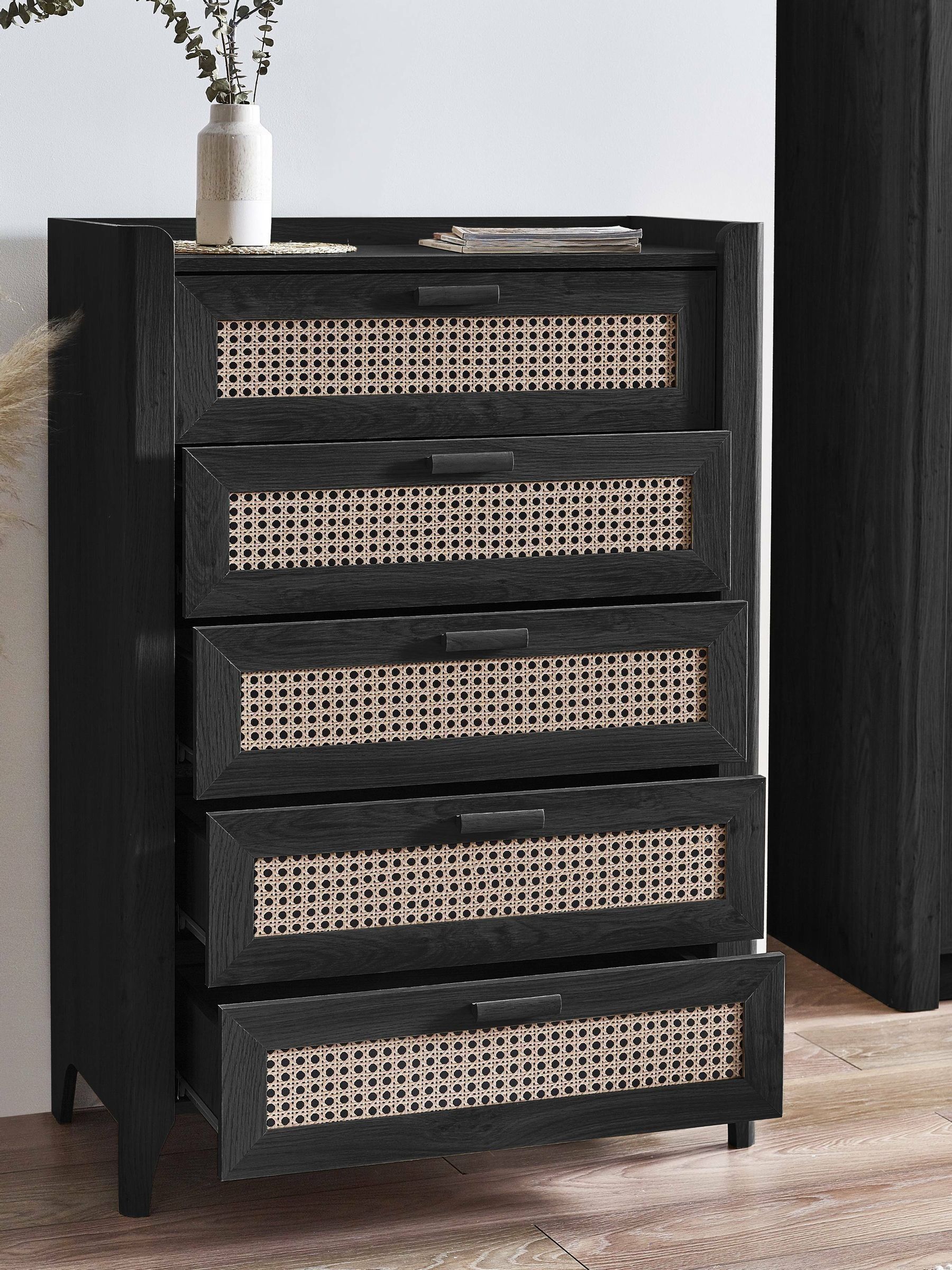 Sydney 5 Drawer Chest - Black Ash - Julian Bowen | TJ Hughes - Image 5