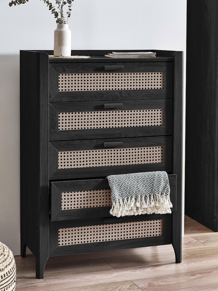 Julian Bowen Black Sydney 5 Drawer Chest - Image 2 of 10