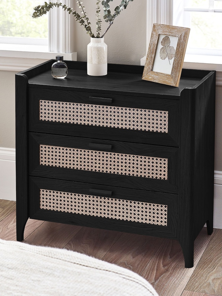 Julian Bowen Black Sydney 3 Drawer Chest - Image 1 of 10