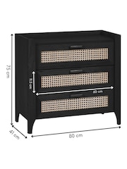 Julian Bowen Black Sydney 3 Drawer Chest - Image 10 of 10