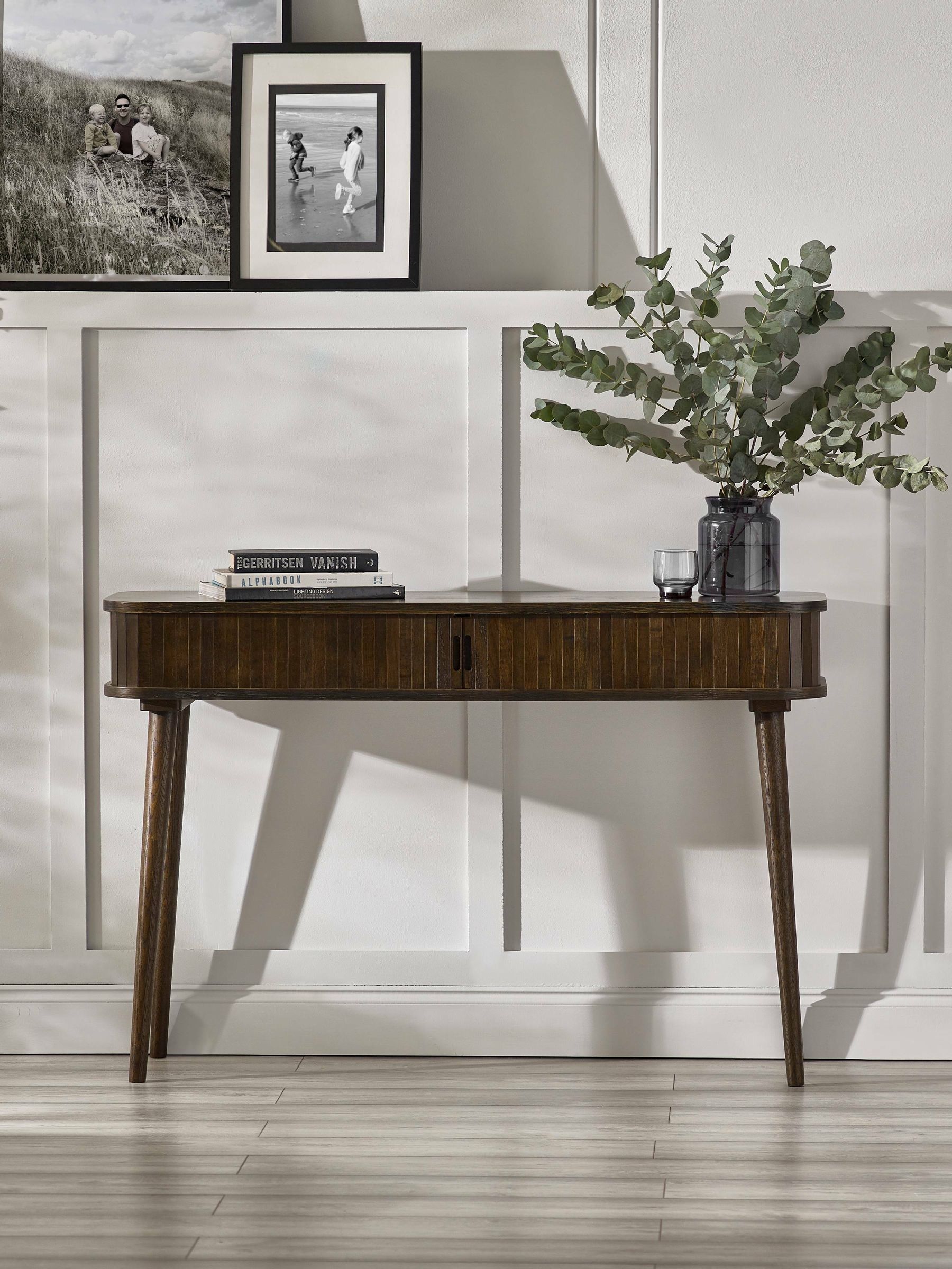 Julian Bowen Arya Console Table - Brown Oak Effect - 120cm Wide - Nordic Legs - Image 4