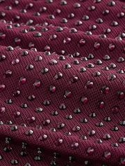 Jagodno rdeča - Long Sleeve Slash Neck Heatseal Sparkle Mesh Top - Slika 7 iz 8