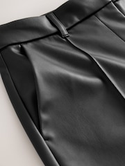 Black Faux Leather Straight Leg Trousers - Image 2 of 3