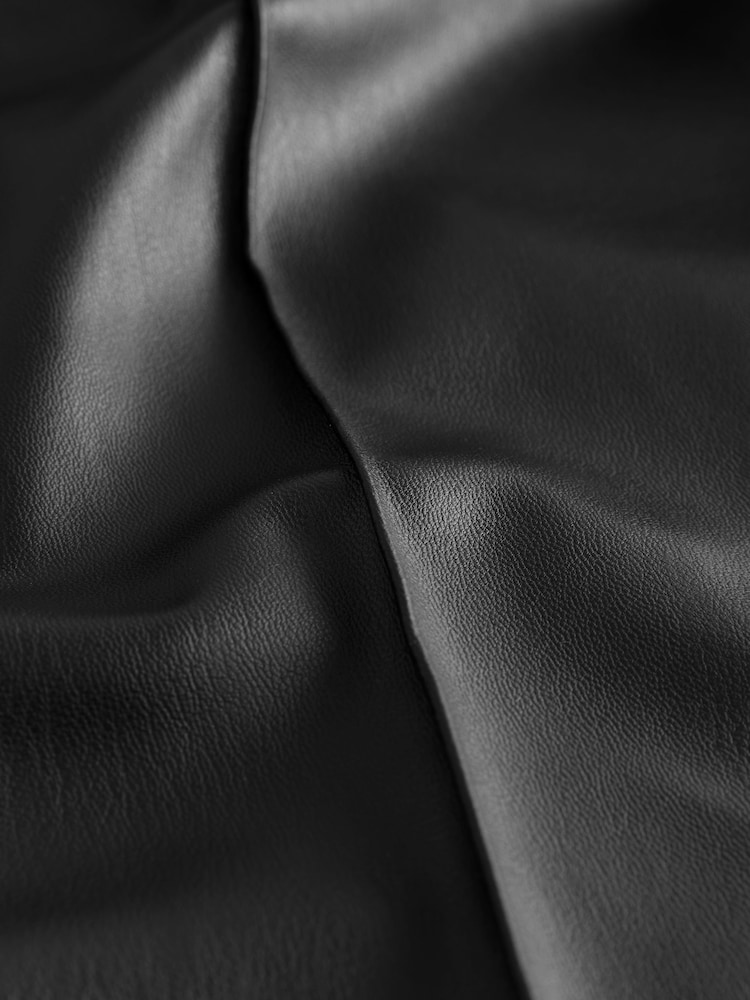 Black Faux Leather Straight Leg Trousers - Image 3 of 3