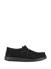 HEYDUDE Wally Suede Black Shoes - Image 1 of 5