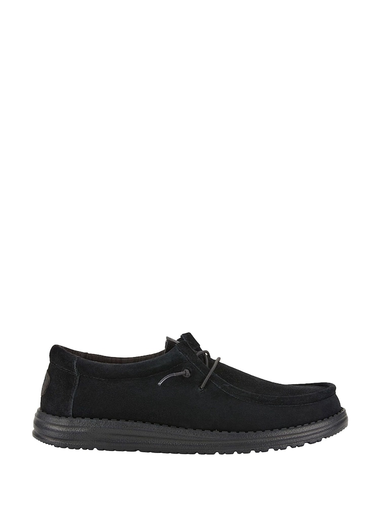 HEYDUDE Wally Suede Black Shoes - Image 1 of 5