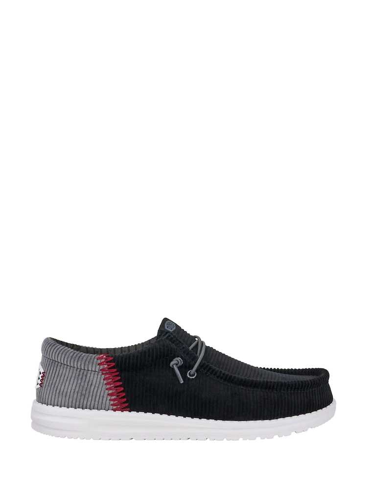 HEYDUDE Wally Funk Corduroy Black Shoes - Image 1 of 7