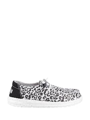 HEYDUDE Wendy Leopard Print Black Shoes - Image 1 of 4
