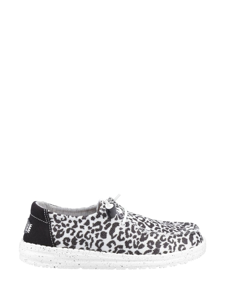 HEYDUDE Wendy Leopard Print Black Shoes - Image 1 of 4