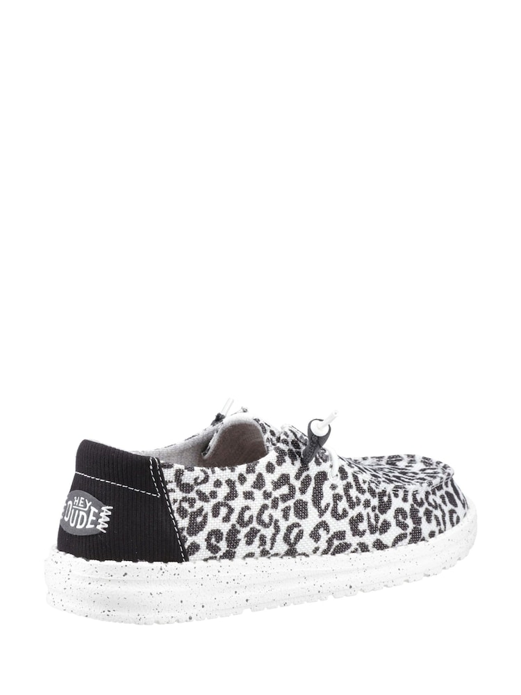HEYDUDE Wendy Leopard Print Black Shoes - Image 2 of 4