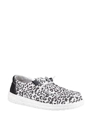 HEYDUDE Wendy Leopard Print Black Shoes - Image 3 of 4