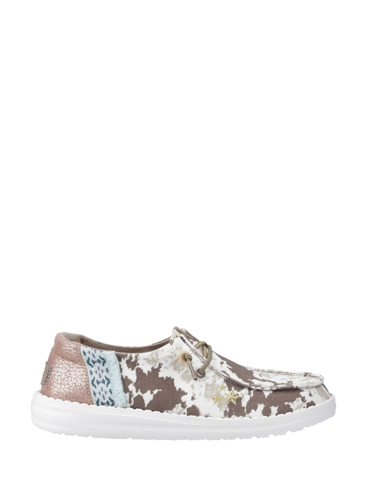 HEYDUDE Wendy Disco Cow Brown Shoes - Image 1 of 5