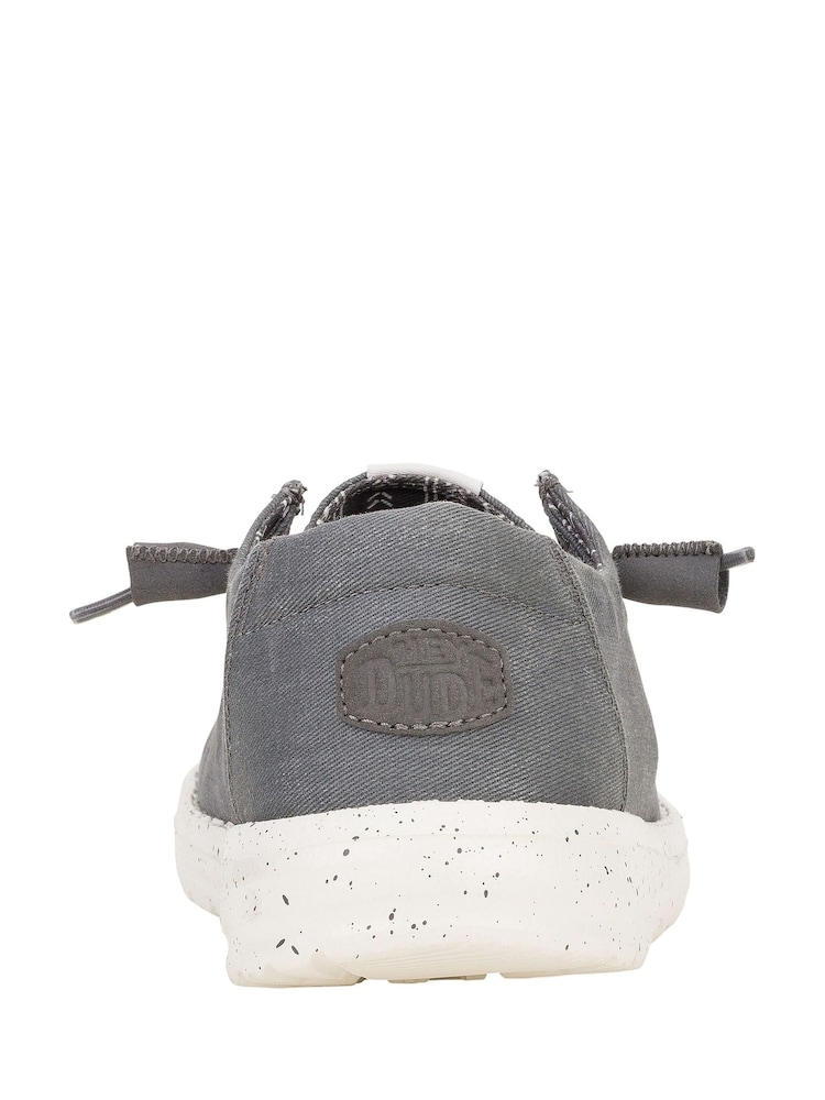 HEYDUDE Grey Wendy Canvas Shoes - Image 4 of 4