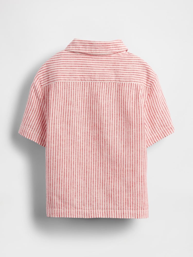 Gap Red Stripe Brannan Bear Linen-Cotton Short Sleeve Shirt (6mths-5yrs) - Image 3 of 3 Gap Red Stripe Brannan Bear Linen-Cotton Short Sleeve Shirt (6mths-5yrs) - Image 3 of 3