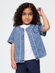 Gap Blue Denim Logo Baseball Jersey Shirt (6mths-5yrs) - Image 1 of 3