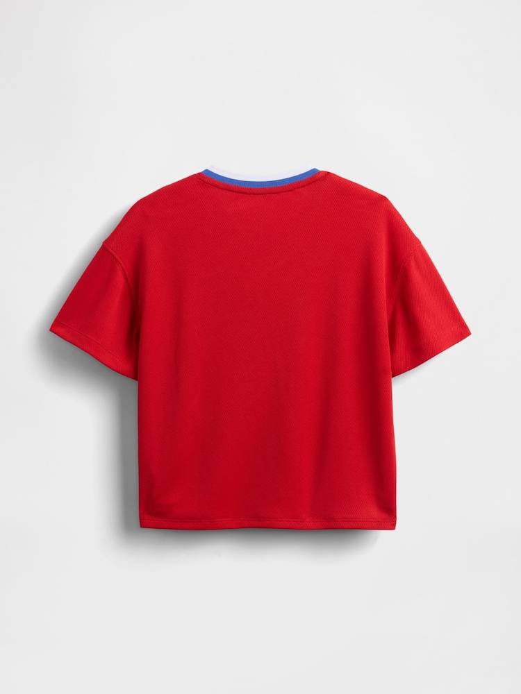 Gap Red Mickey Mouse Disney Mesh Jersey Short Sleeve T-Shirt (6mths-5yrs) - Image 2 of 3