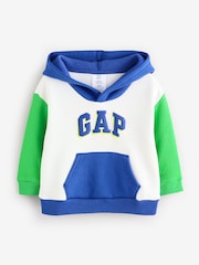 Gap White/Blue Logo Colourblock Hoodie - Image 1 of 6