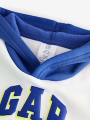 Gap White/Blue Logo Colourblock Hoodie - Image 3 of 6