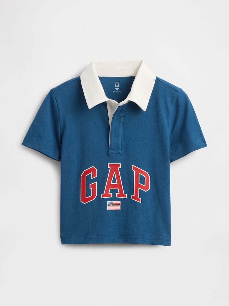 Gap Blue Logo Pique Polo Short Sleeve Shirt (6mths-5yrs) - Image 1 of 3 Gap Blue Logo Pique Polo Short Sleeve Shirt (6mths-5yrs) - Image 1 of 3