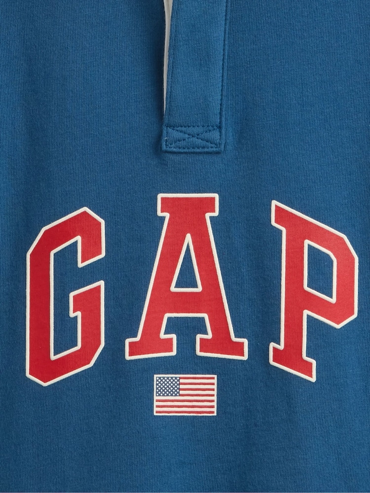 Gap Blue Logo Pique Polo Short Sleeve Shirt (6mths-5yrs) - Image 3 of 3 Gap Blue Logo Pique Polo Short Sleeve Shirt (6mths-5yrs) - Image 3 of 3
