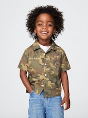 Gap Green Camo Brannan Bear Cabana Short Sleeve Shirt (6mths-5yrs) - Image 1 of 3