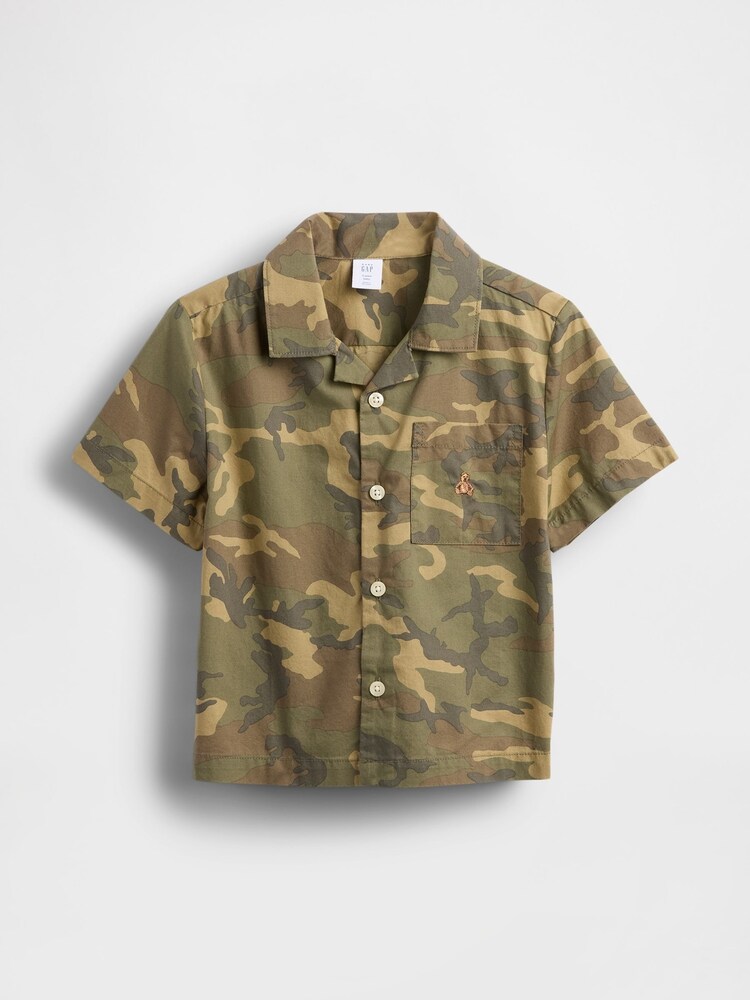 Gap Green Camo Brannan Bear Cabana Short Sleeve Shirt (6mths-5yrs) - Image 2 of 3