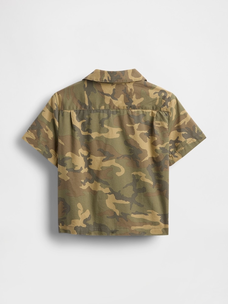 Gap Green Camo Brannan Bear Cabana Short Sleeve Shirt (6mths-5yrs) - Image 3 of 3