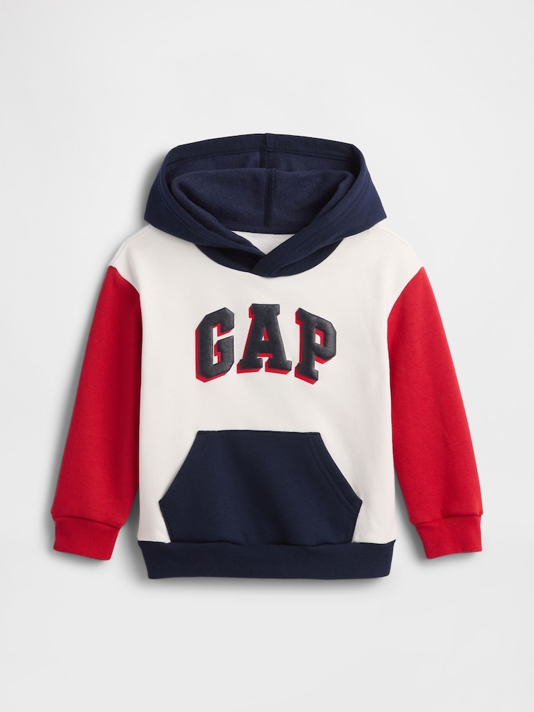 Gap White Logo Colourblock Hoodie - Image 1 of 3