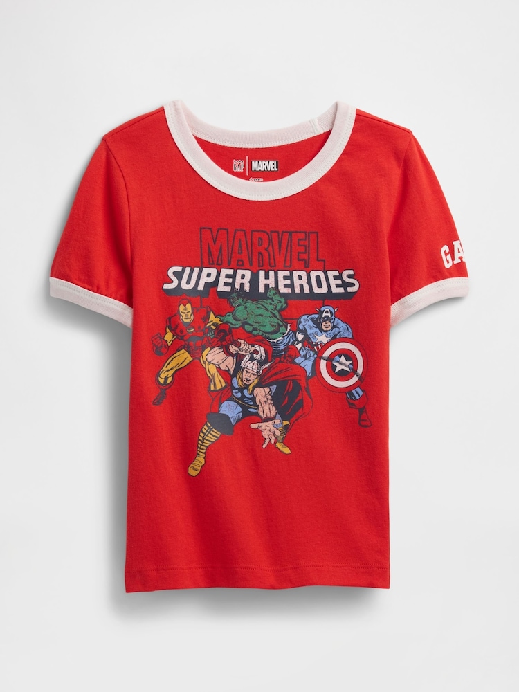 Gap Red Marvel Graphic Short Sleeve T-Shirt (6mths-5yrs) - Image 1 of 3 Gap Red Marvel Graphic Short Sleeve T-Shirt (6mths-5yrs) - Image 1 of 3