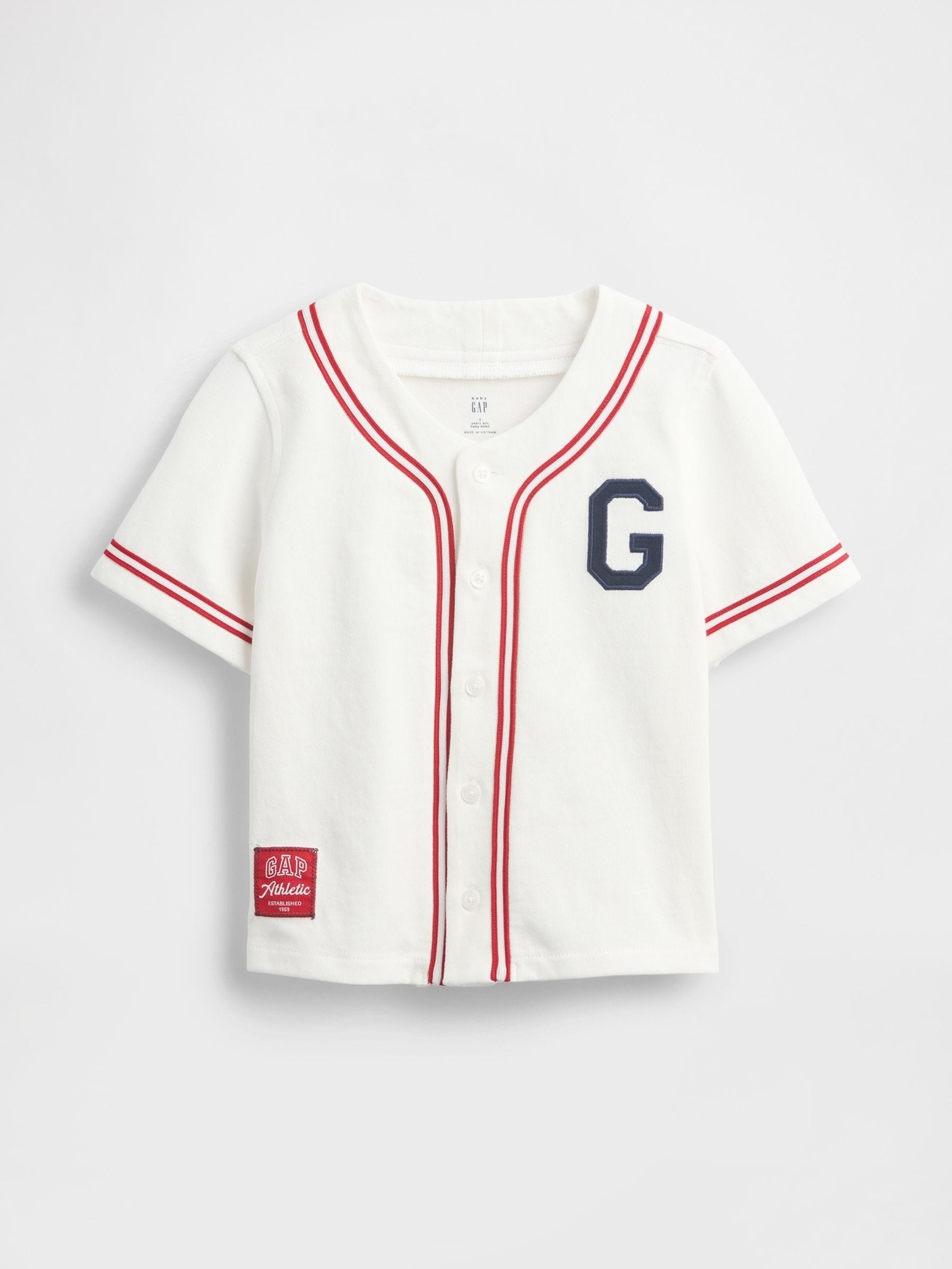 Buy Gap White Logo Baseball Jersey Shirt (6mths-5yrs) from Next