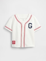 Gap White Logo Baseball Jersey Shirt (6mths-5yrs) - Image 1 of 2