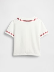Gap White Logo Baseball Jersey Shirt (6mths-5yrs) - Image 2 of 2