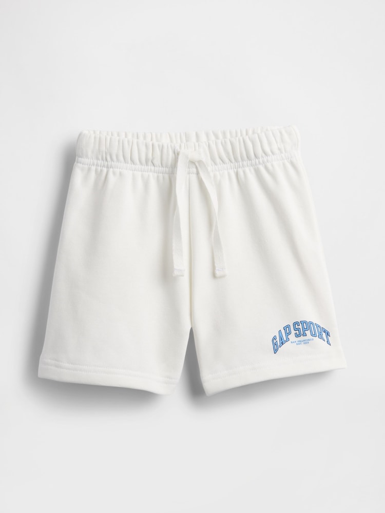 Gap White Logo Fleece-Lined Pull On Shorts (6mths-5yrs) - Image 1 of 3 Gap White Logo Fleece-Lined Pull On Shorts (6mths-5yrs) - Image 1 of 3