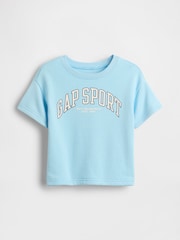Gap Blue Logo Terry Crew Neck T-Shirt (6mths-5yrs) - Image 1 of 2