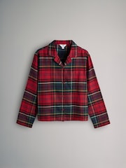 The Set Red/Green 2 Pack Check Flannel Button Through Pyjamas - Image 2 of 8