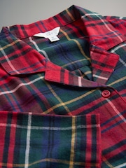 The Set Red/Green 2 Pack Check Flannel Button Through Pyjamas - Image 7 of 8