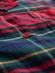 The Set Red/Green 2 Pack Check Flannel Button Through Pyjamas - Image 8 of 8