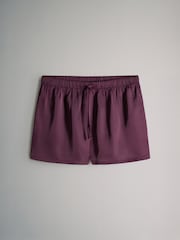 The Set Burgundy/Navy Polka Dot 2 Pack Satin Pyjamas Shorts - Image 2 of 11