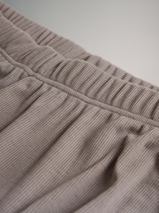 The Set Mink/Grey 2 Pack Soft Touch Ribbed Long Sleeve Leg Pyjamas - Image 7 of 7