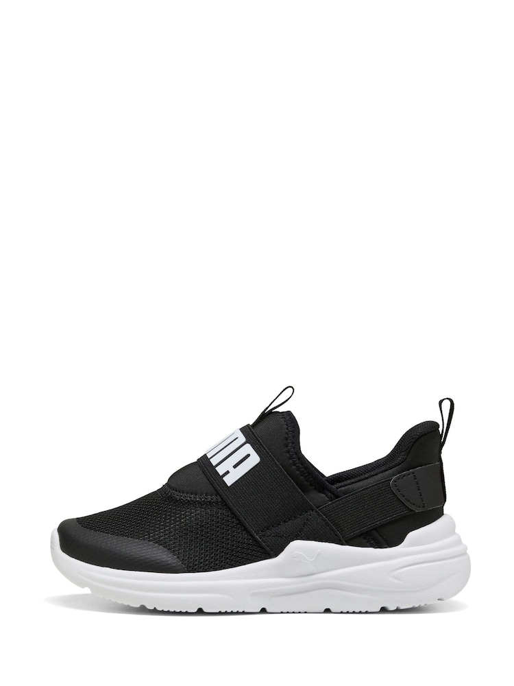 Puma Black Unisex Junior Softride Wired 2 Sliptech Trainers - Image 2 of 6