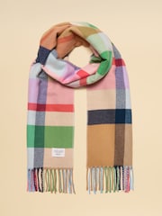 Joules Langtree Pink & Green Large Scarf - Image 5 of 7