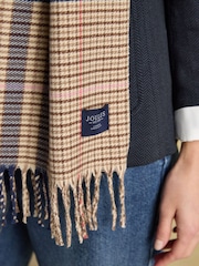 Joules Langtree Neutral & Navy Large Scarf - Image 4 of 7