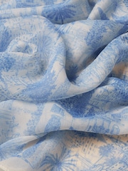 Joules Abberton Blue Ecru Toile De Jouy Printed Scarf - Image 4 of 6