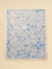 Joules Abberton Blue Ecru Toile De Jouy Printed Scarf - Image 5 of 6