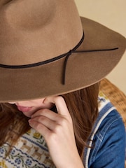 Joules Grove Tan Brown Wool Fedora - Image 3 of 7