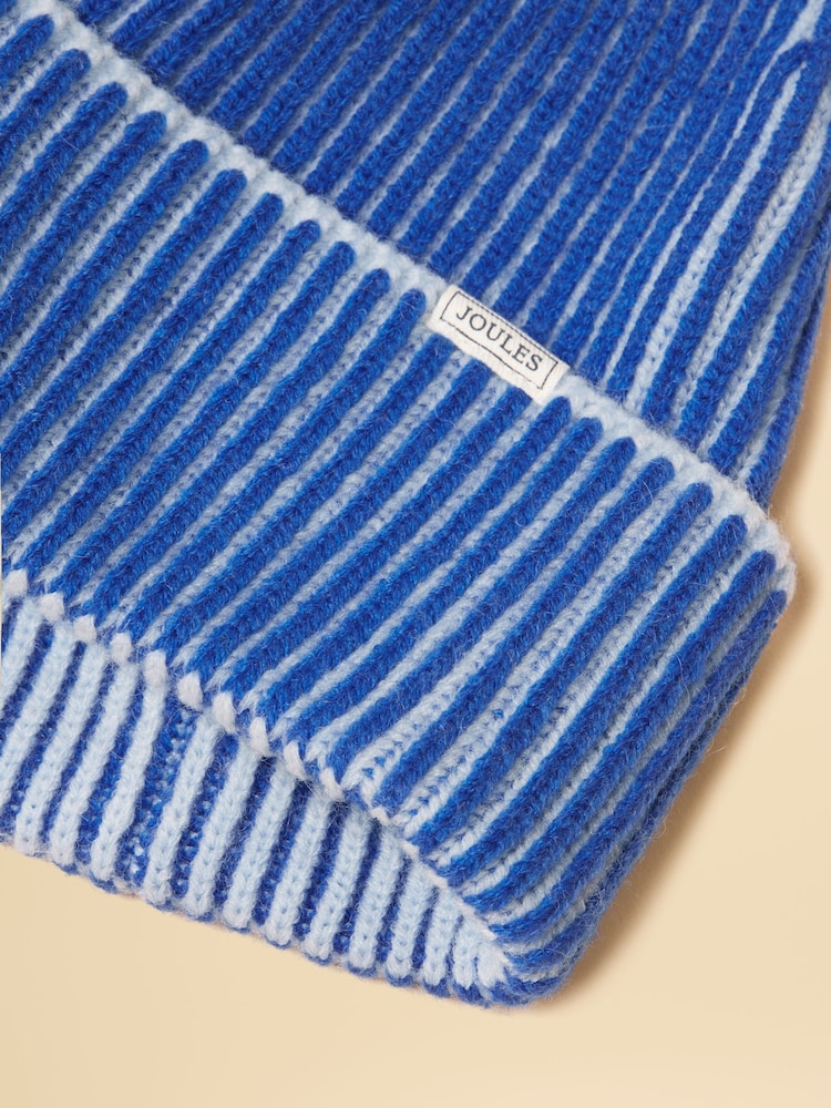 Joules Wren Blue Beanie Hat - Image 6 of 6 Joules Wren Blue Beanie Hat - Image 6 of 6