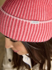 Joules Wren Pink Beanie Hat - Image 3 of 6